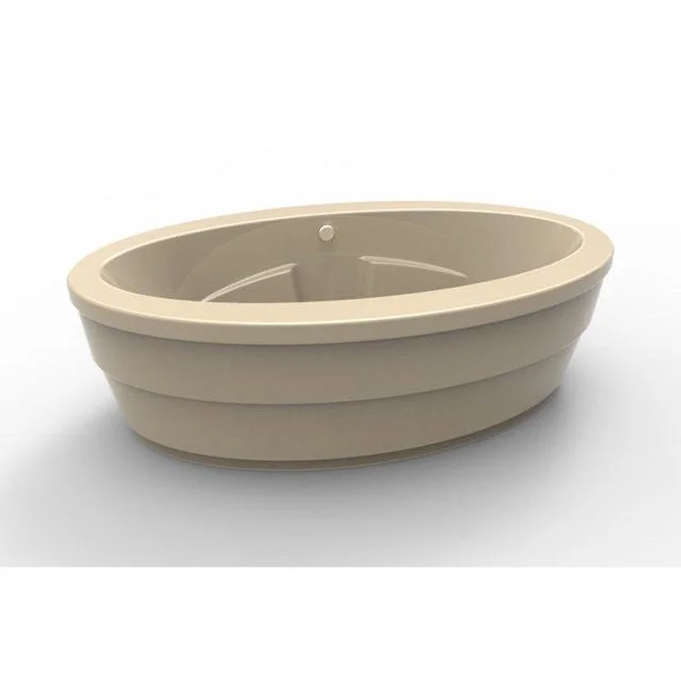 Air Tub Designer Collection Nina Freestanding Bone Oval 8 Jet Acrylic 72 x 44 x 22 Inch