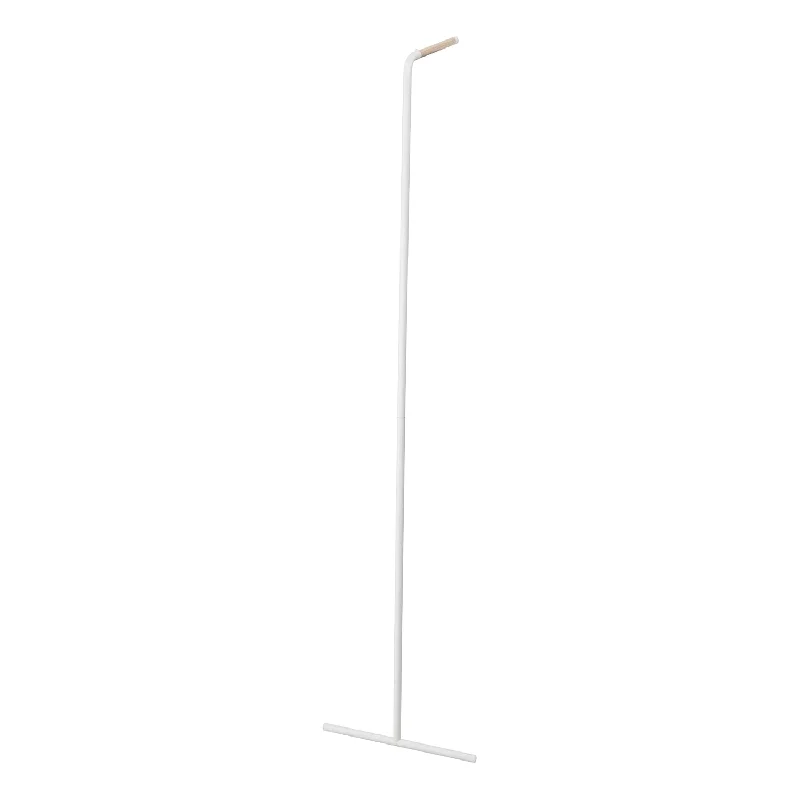 Leaning Slim Coat Hanger Clothes Rack, Space Saving Steel One Size White