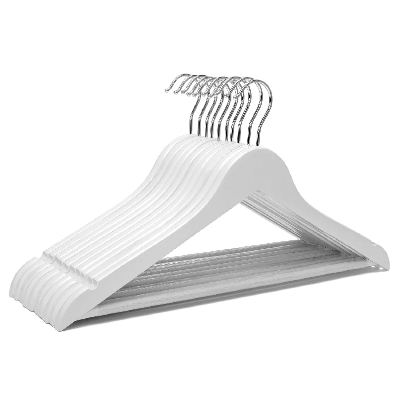 White Wood Bridal Dress Hangers Wooden Coat Hanger, Heavy Duty Clothes Hangers,