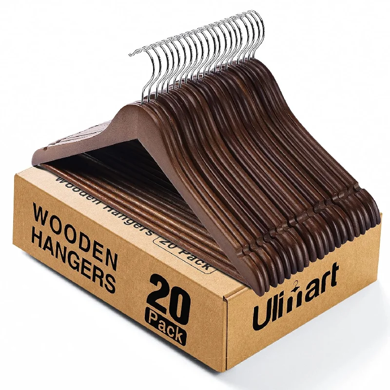 Wooden Hangers Wood Hangers 20 Pack Coat Hangers For Closet Clothes Hangers Wood