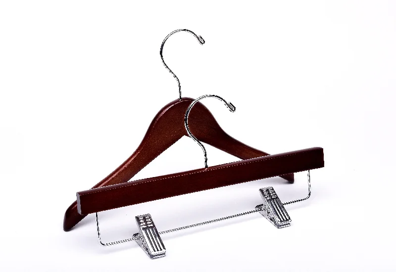 Baby Dark Walnut Top & Bottom Wooden Hangers Mixed Pack