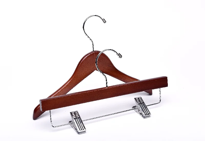 Baby Light Walnut Top & Bottom Wooden Hangers Mixed Pack