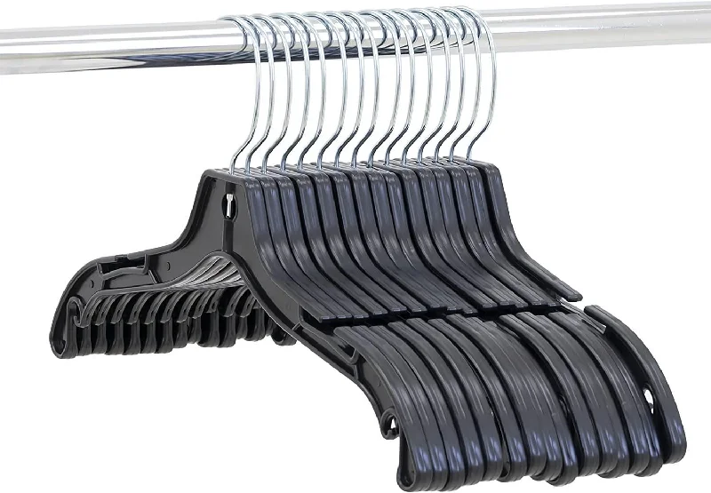 Black Plastic Clothes Hanger - 43cm - (Sold in Bundles of 25/50/100)