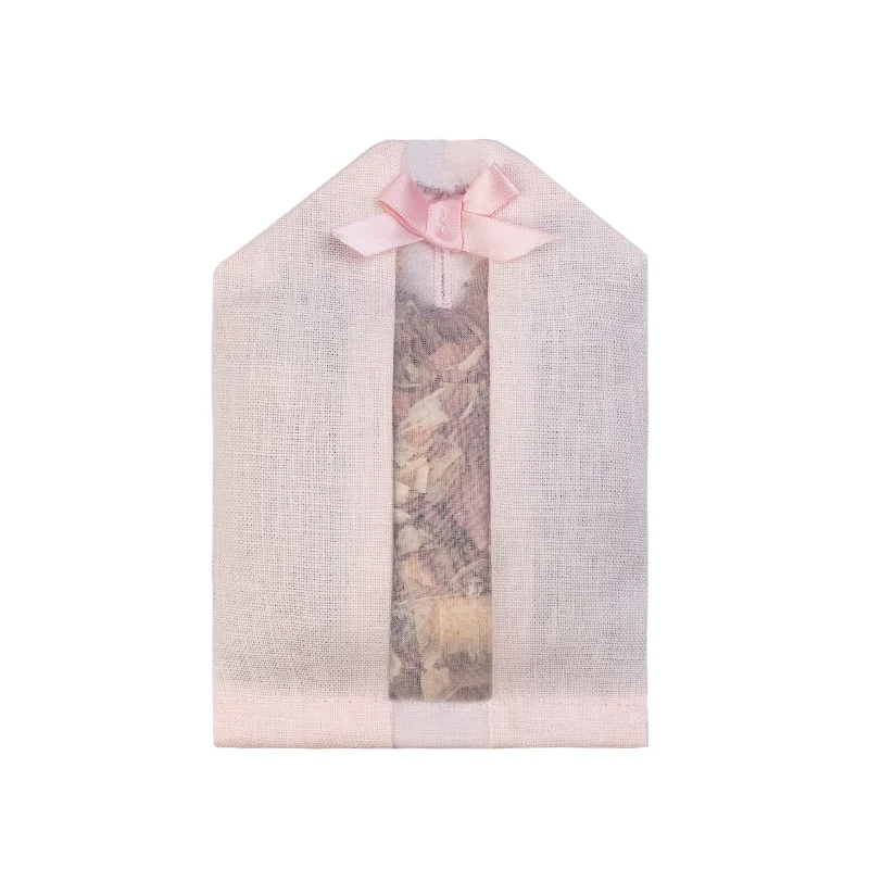 Cedar Hanger Sachet Pink Linen