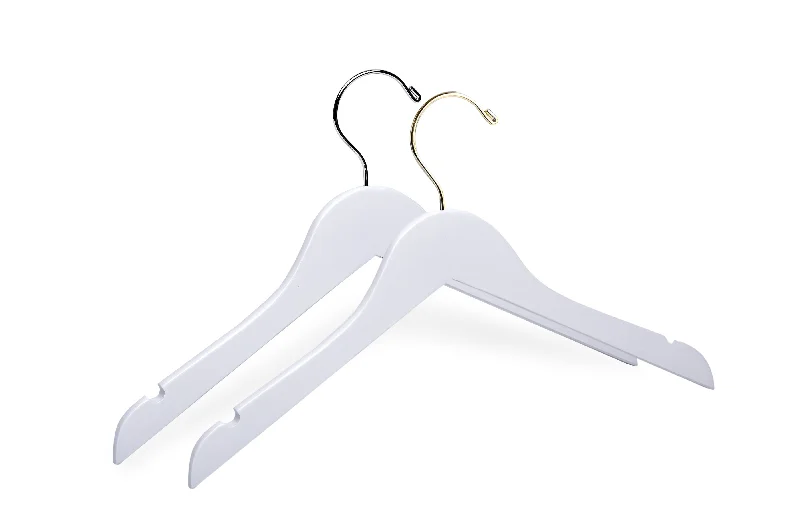 Children's White Wooden Clothes Hangers