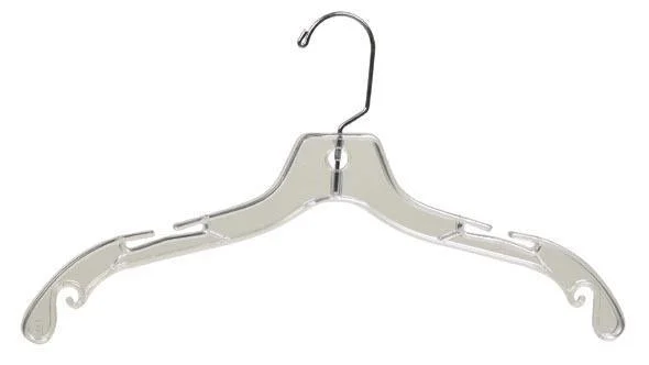 Clear/crystal plastic dress hangers. 100 box