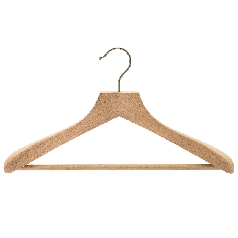 Premium European Beech Wood Suit Hanger 46cm X  50mm Thick Shoulders (Without Lacquer) - Sold In 2/6/10