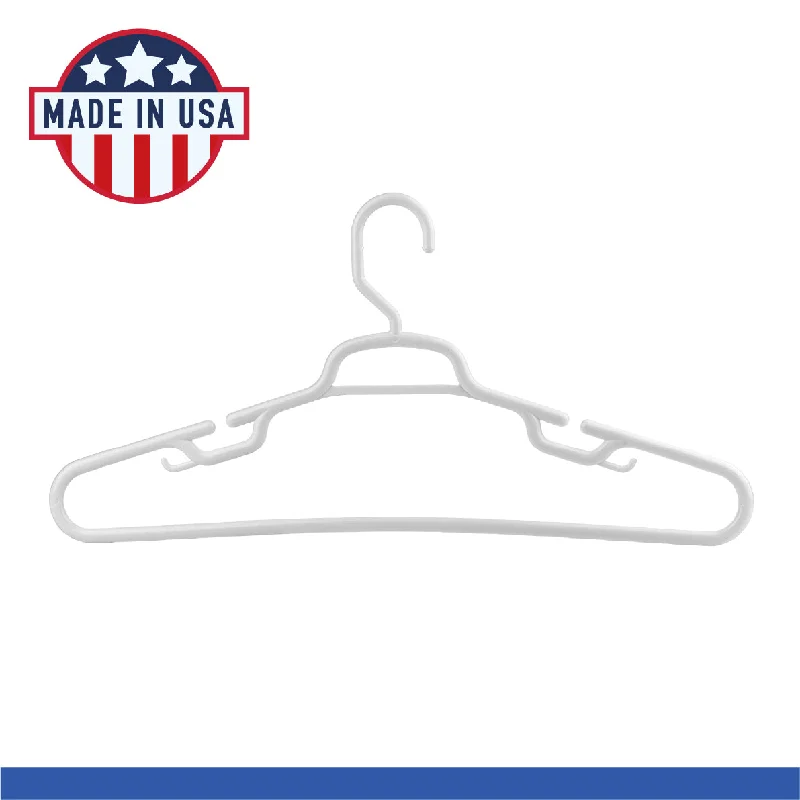 Neaties USA Made Heavy Duty Extra Large White Plastic Hangers, Set of 18