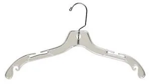 Hangers. Kids dress. 14", Clear/crystal plastic. 10 pack.