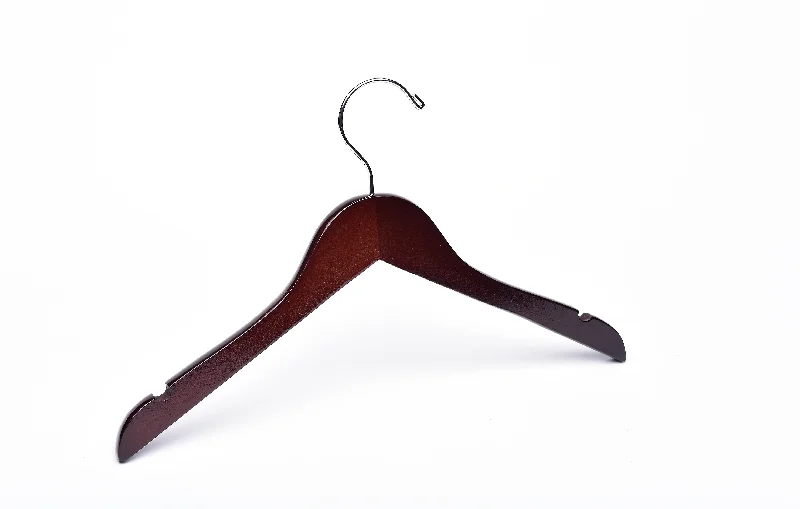 Children's Dark Walnut Wooden Clothes Hangers