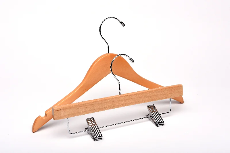 Children's Natural Top & Bottom Wooden Hangers Mixed Pack