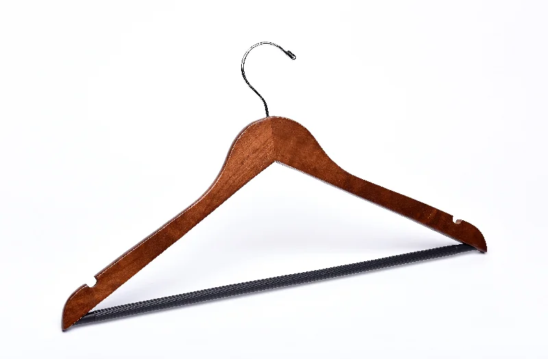 Light Walnut Wooden Suit Hangers