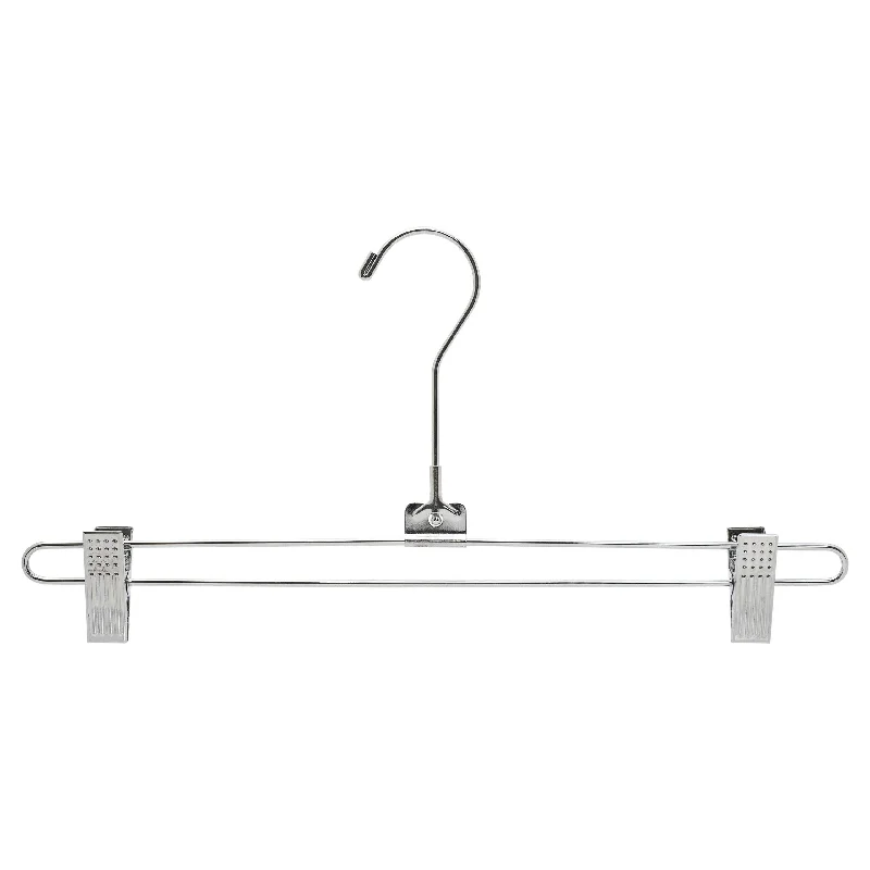 Metal Pant/Skirt Hanger With Clips - 35.5cm X 3.5mm Thick  - (Sold in Bundles of 25/50/100)