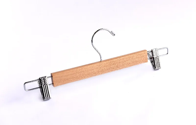 Natural Wooden Side Clip Bottom Hangers