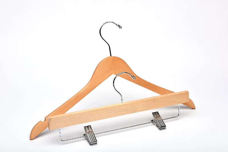 Natural Top & Bottom Wooden Hangers Mixed Pack