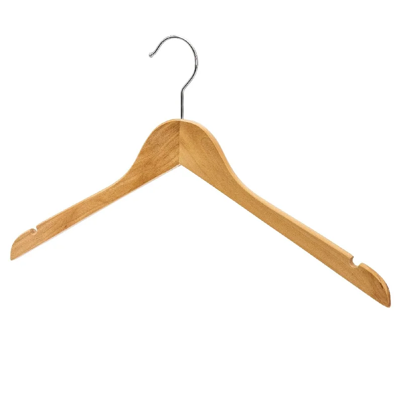 Natural Wood Skirt Hangers - 44.5cm X 12mm Thick (Sold in 10/20/50/100)