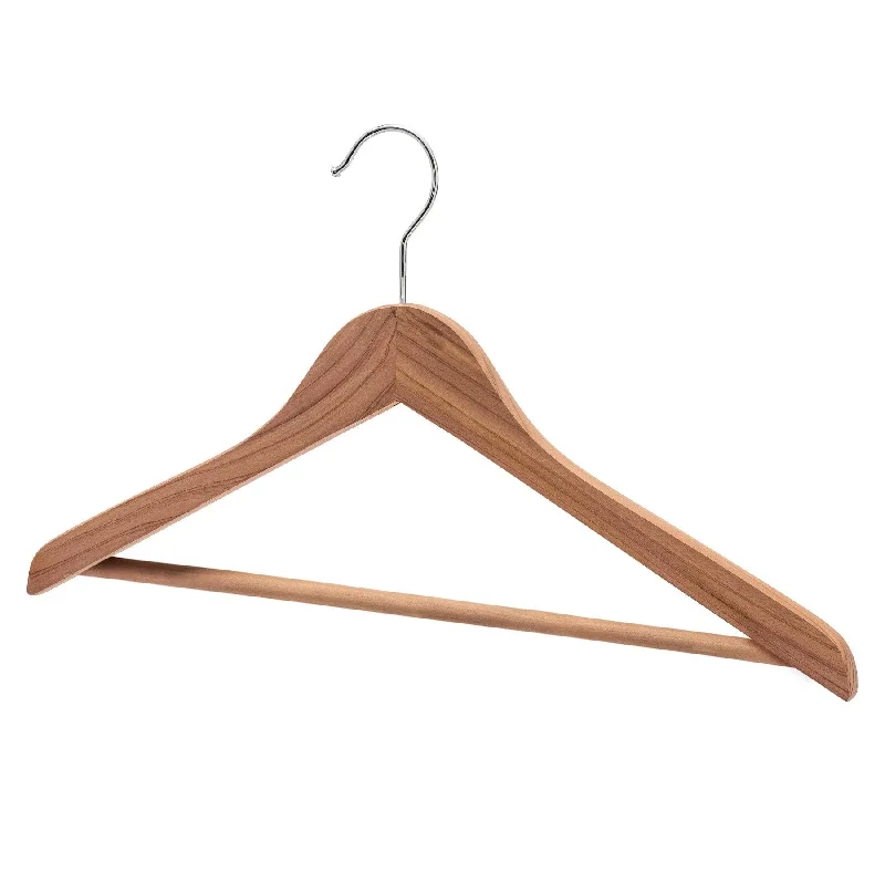 Premium Red Cedar Coat Hanger With Bar - 43cm X 12mm Thick (Sold in Bundles of 10/20/50)