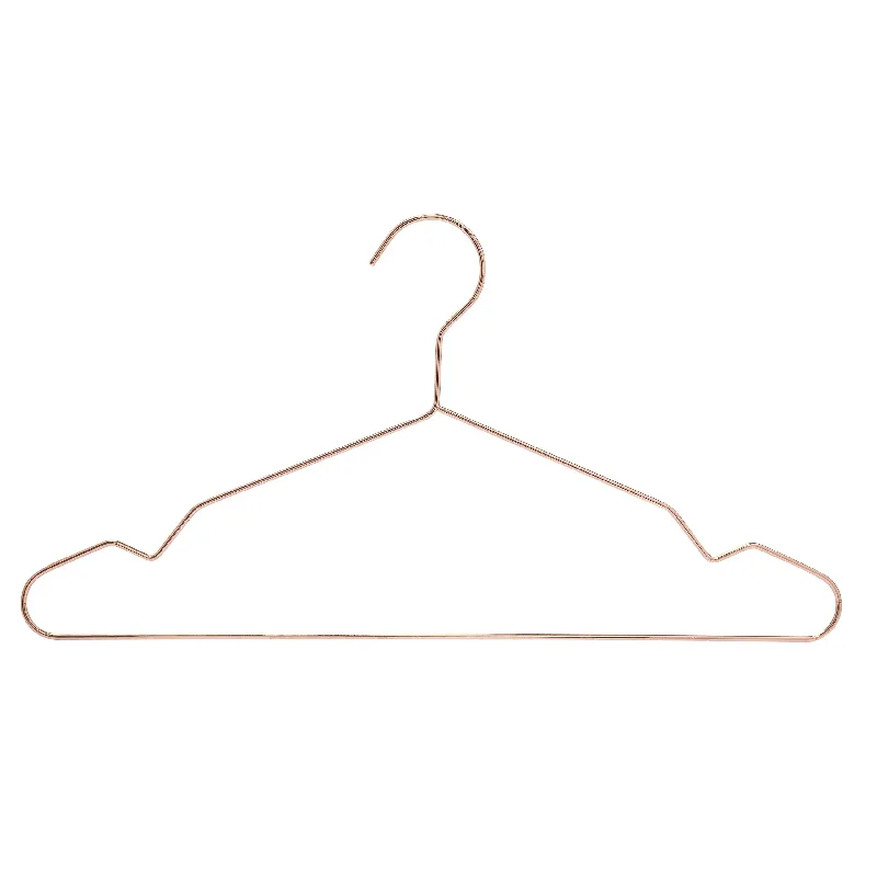 Rose Gold Metal Coat Hanger - 43CM X 3.5mm Thick - With Notches (Sold in Bundles of 25/50/100)