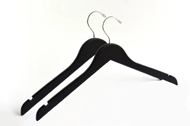 Matte Black Wooden Clothes Hangers