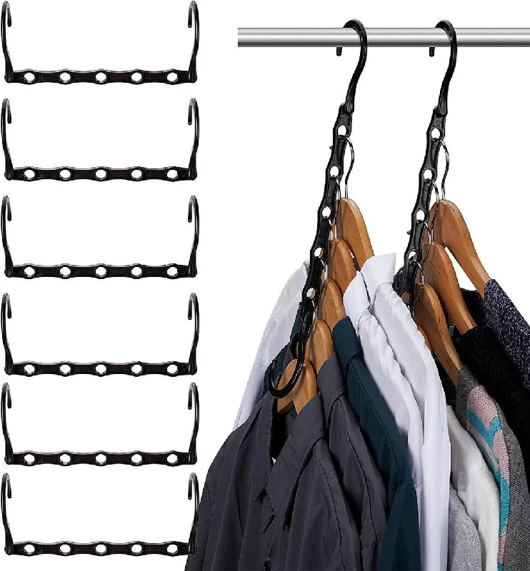 Space Saving ABS Plastic Hangers - Black - Sold in 10 Pack