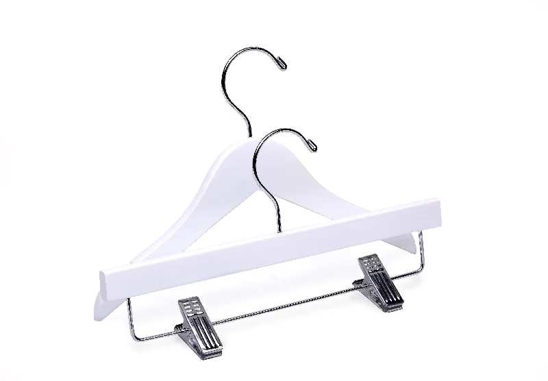 Baby White Top & Bottom Wooden Hangers Mixed Pack